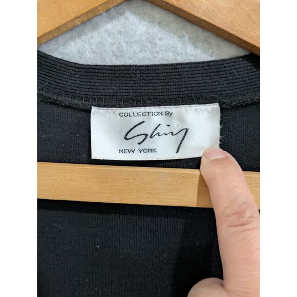 Collection by Shiny NYC Cardigan Womens Black Embroidered Open Front Sweater - Picture 5 of 10